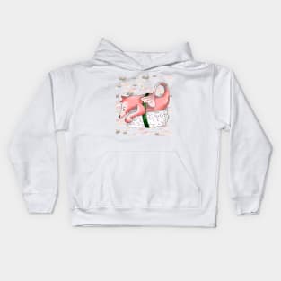 cute nigiri pink dogfish sushi Kids Hoodie